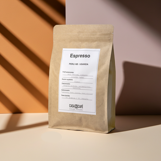 Kawa ziarnista Casa de Café Espresso Peru HB / Uganda